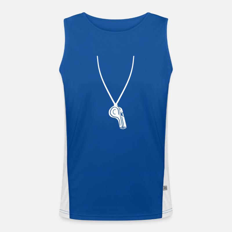 Schiedsrichter Schiri Ref Referee Pfeife Funktionelles Kontrast-Tank Top für Männer 