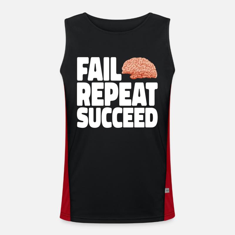 Fail into Succeed white - Men's Functional Contrast Tank Top  - black/red