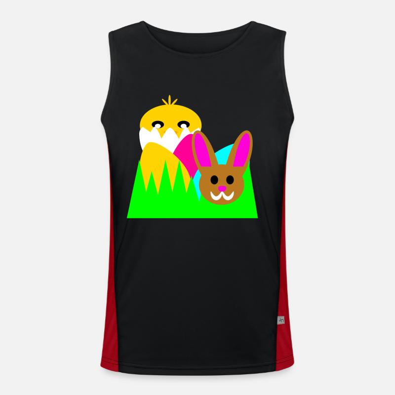 Billede til påske - Funktionel kontrast tanktop til herrer - sort/rød