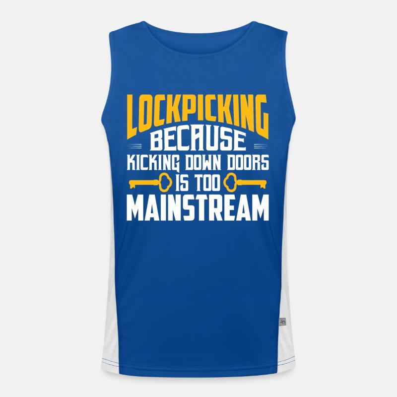 Lockpicking Because Kicking Down Doors Lockpicker Funktionelles Kontrast-Tank Top für Männer 