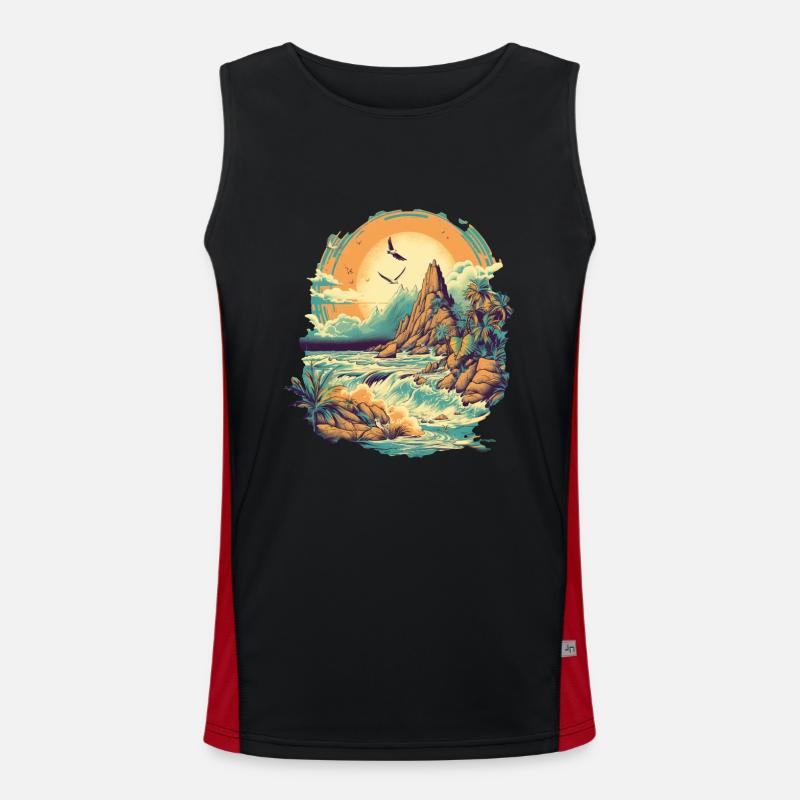 Spiaggia Canotta sportiva da uomo in contrasto cromatico 