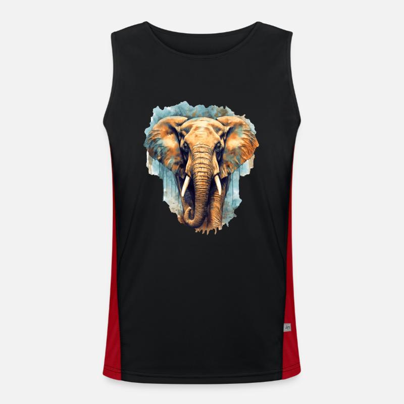 Elephant - Men's Functional Contrast Tank Top  - black/red