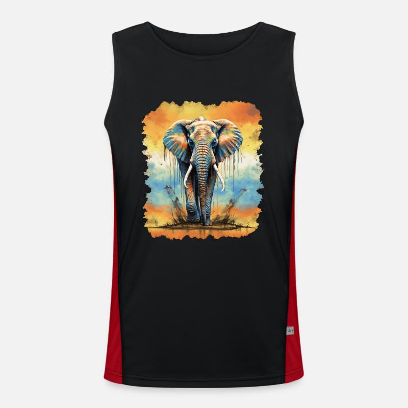 Elephant - Men's Functional Contrast Tank Top  - black/red