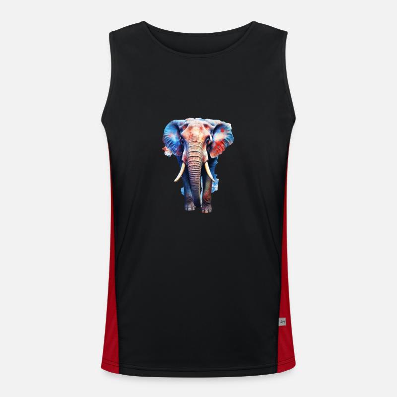 Elephant - Men's Functional Contrast Tank Top  - black/red