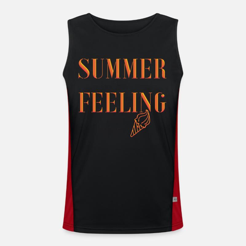 SUMMER FEELING with ice cream Men's Functional Contrast Tank Top 