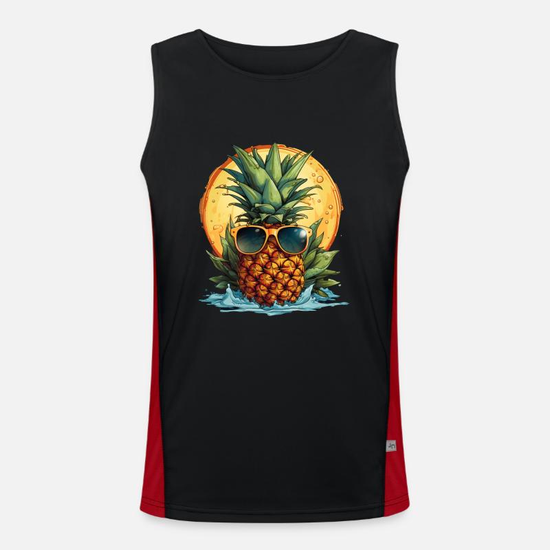 Ananas Funktionelles Kontrast-Tank Top für Männer 