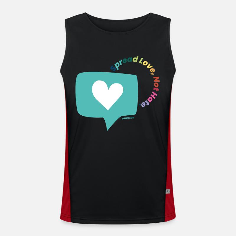 Spread Love, Not Hate. Funktionelles Kontrast-Tank Top für Männer 