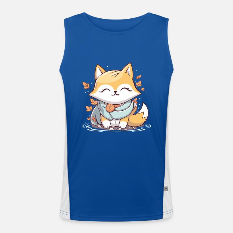 Fuchs - Kawaii Style Funktionelles Kontrast-Tank Top für Männer 