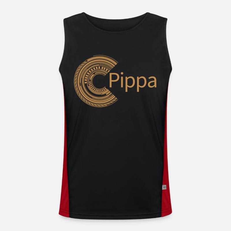 For Pippa - Men's Functional Contrast Tank Top  - black/red