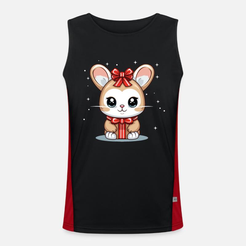 Design de Noël lapin - Style Kawaii Débardeur respirant contrasté Homme 