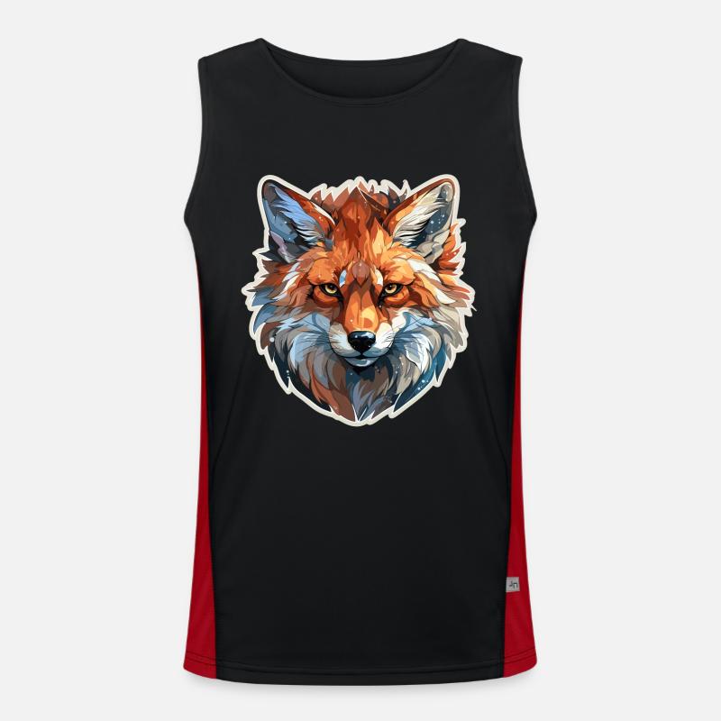Fuchs - Illustration Funktionelles Kontrast-Tank Top für Männer 
