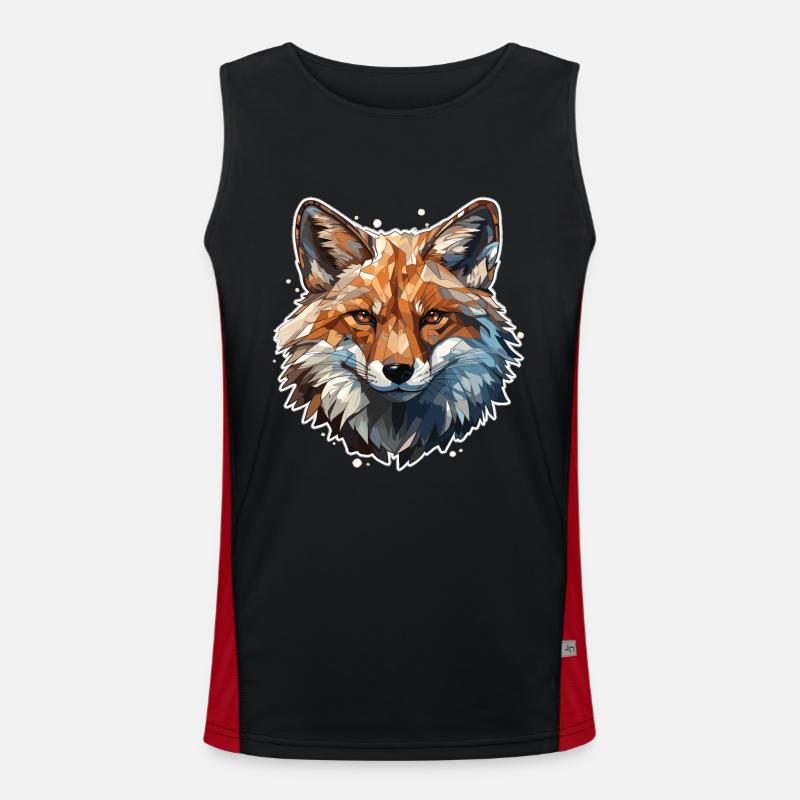 Fuchs - Illustration Funktionelles Kontrast-Tank Top für Männer 