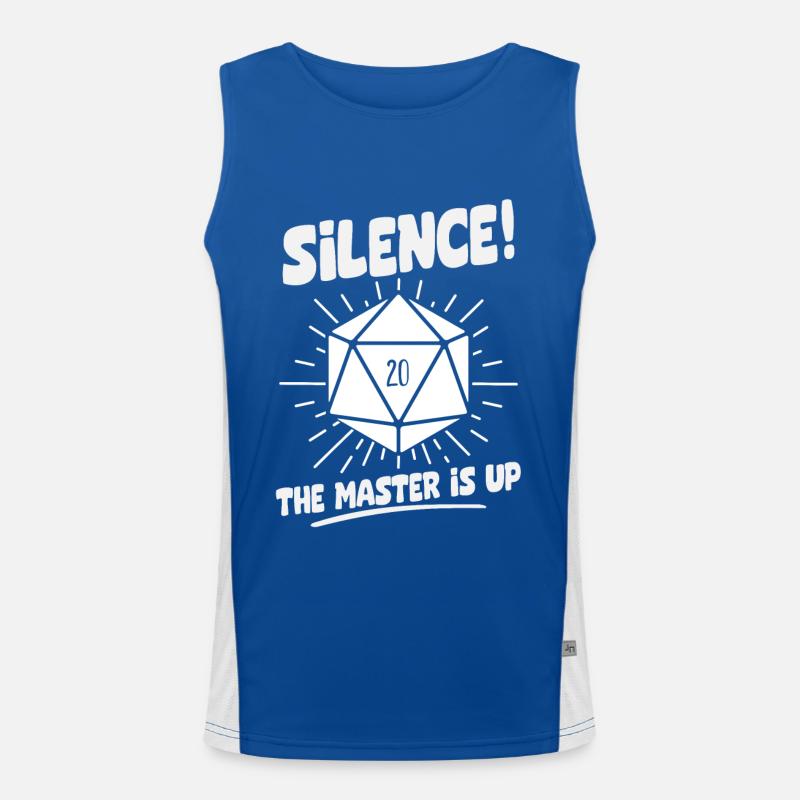 Silence! The Master Is Up D20 Würfel Funktionelles Kontrast-Tank Top für Männer 