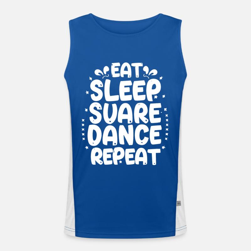 Eat Sleep Square Dance Repeaat Men's Functional Contrast Tank Top 
