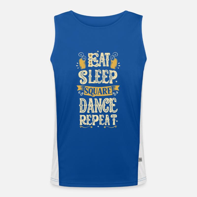 Eat Sleep Square Dance Repeat Funktionelles Kontrast-Tank Top für Männer 