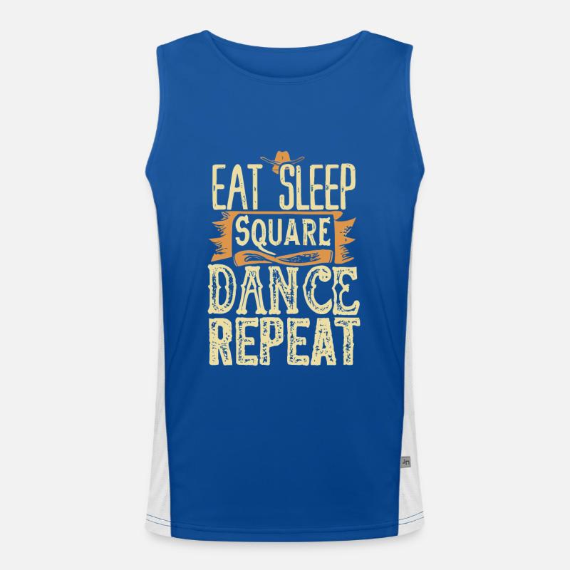 Eat Sleep Square Dance Repeat Men's Functional Contrast Tank Top 