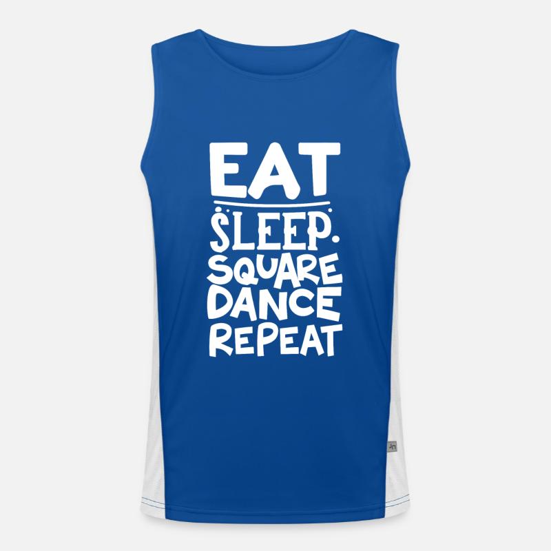 Eat Sleep Square Dance Repeat Funktionelles Kontrast-Tank Top für Männer 