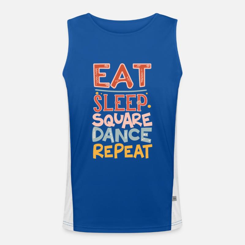 Eat Sleep Square Dance Repeat Men's Functional Contrast Tank Top 