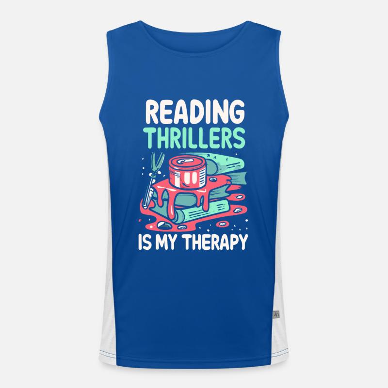 Reading Thrillers Is My Therapy Men's Functional Contrast Tank Top 
