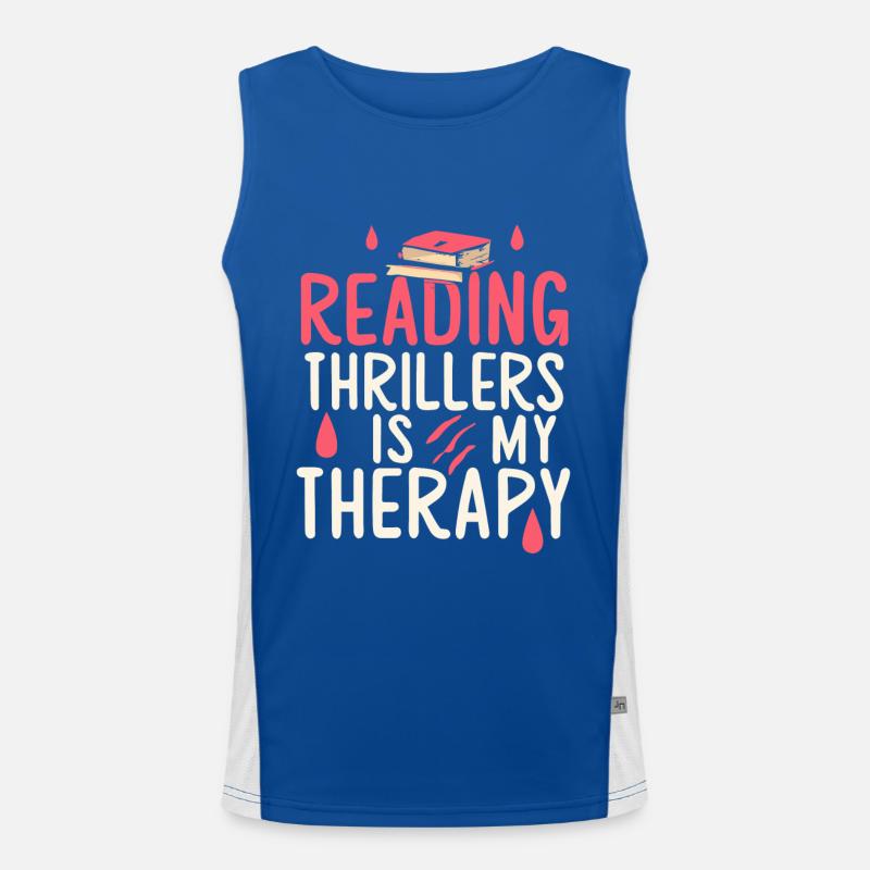 Reading Thrillers Is My Therapy Men's Functional Contrast Tank Top 