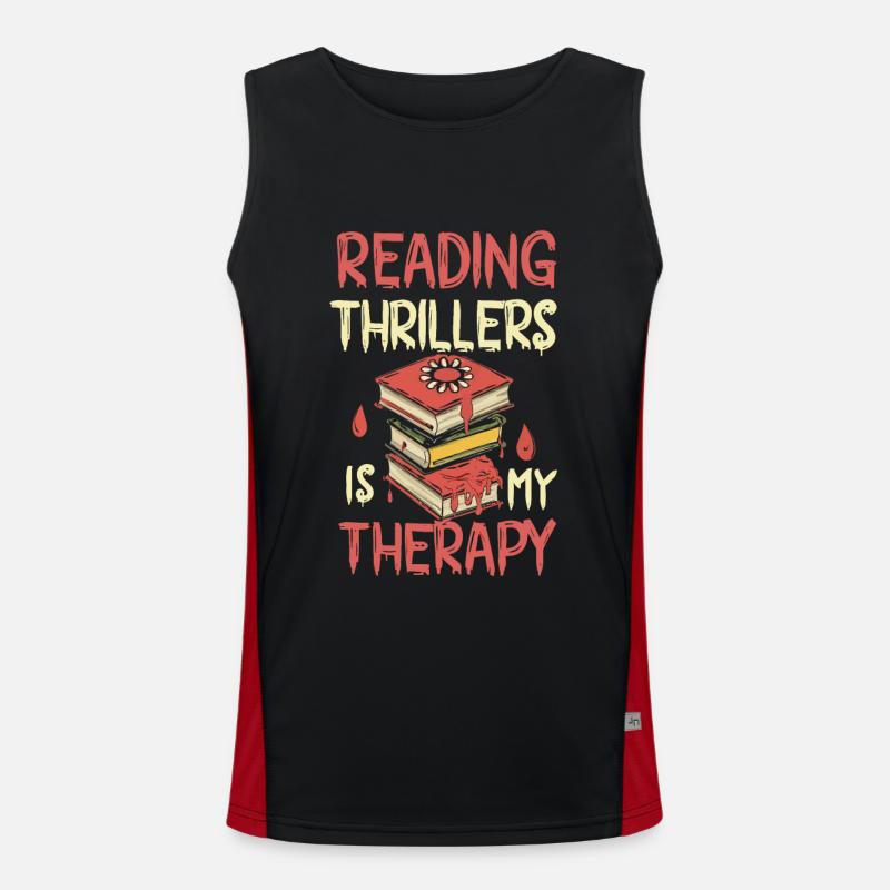 Reading Thrillers Is My Therapy Men's Functional Contrast Tank Top 