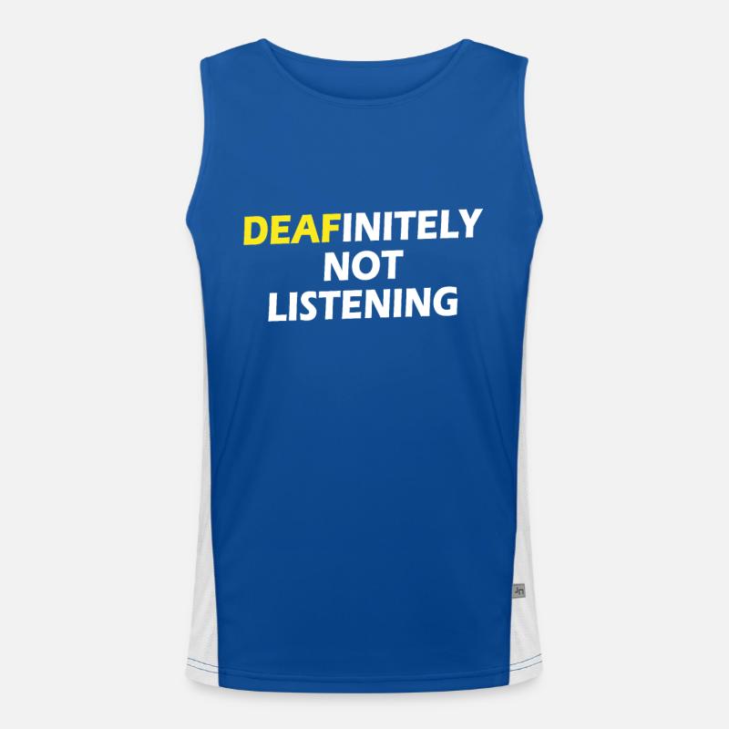DEAFinitely Not Listening - Deaf Pride Men's Functional Contrast Tank Top 