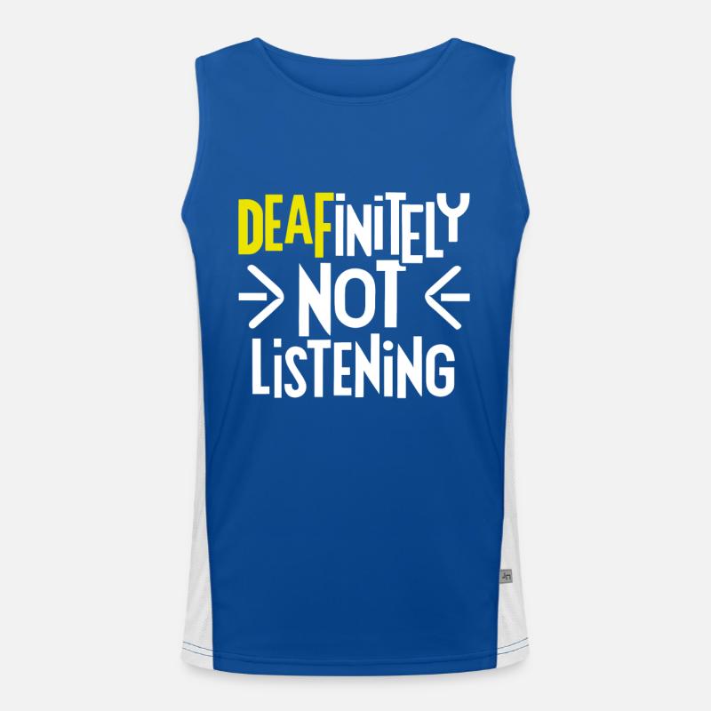 DEAFinitely Not Listening - Deaf Pride Funktionelles Kontrast-Tank Top für Männer 
