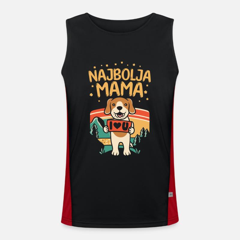 Najbolja Mama I Beste Mutter Muttertag Geschenk Funktionelles Kontrast-Tank Top für Männer 