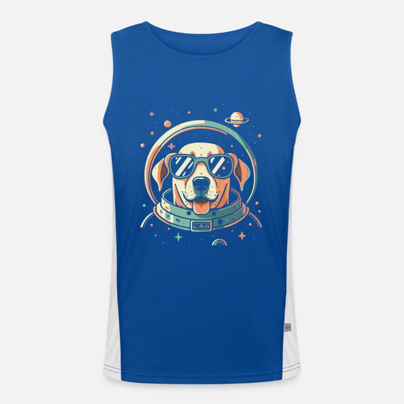 Chemise Labrador de l’espace rétro oeuvre colorée Débardeur respirant contrasté Homme 