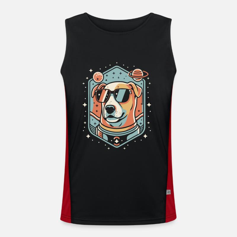 Chemise Labrador de l’espace rétro oeuvre colorée Débardeur respirant contrasté Homme 