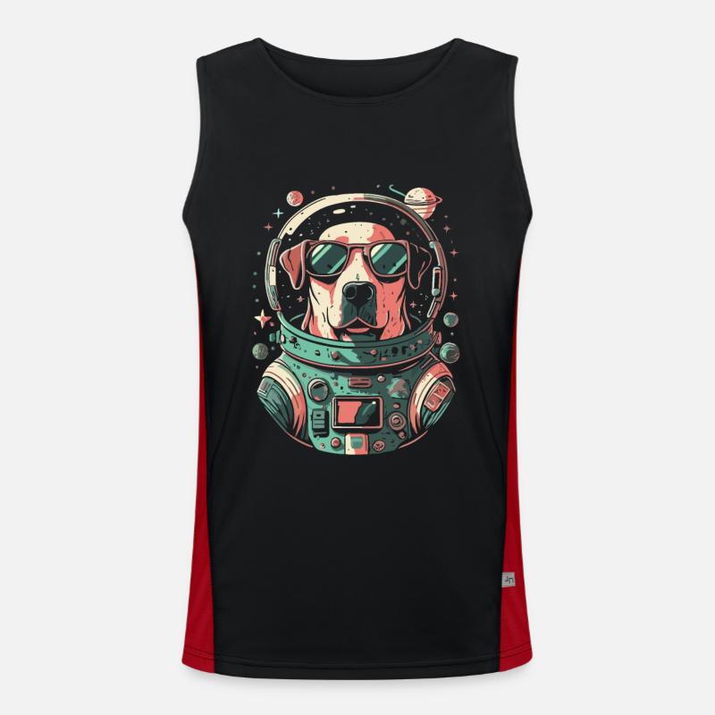 Chemise Labrador de l’espace rétro oeuvre colorée Débardeur respirant contrasté Homme 