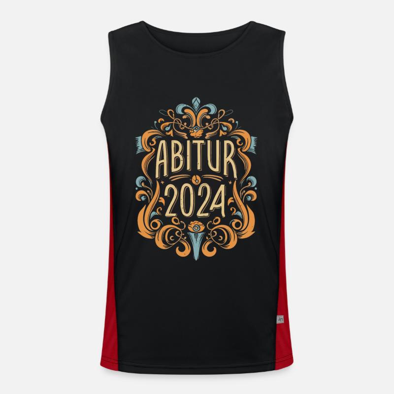 Abitur 2024 Abi Studium Abschlussklasse Funktionelles Kontrast-Tank Top für Männer 