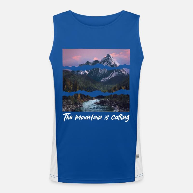 the mountain is calling Funktionelles Kontrast-Tank Top für Männer 