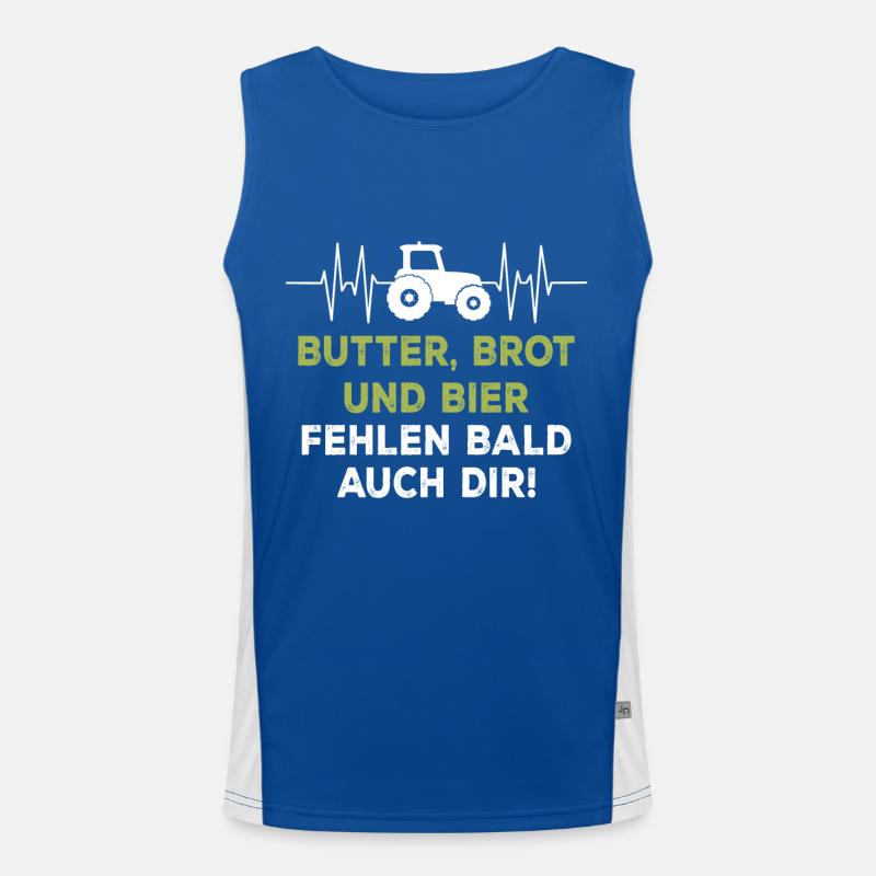 Butter, Brot und Bier fehlen bald auch dir Funktionelles Kontrast-Tank Top für Männer 