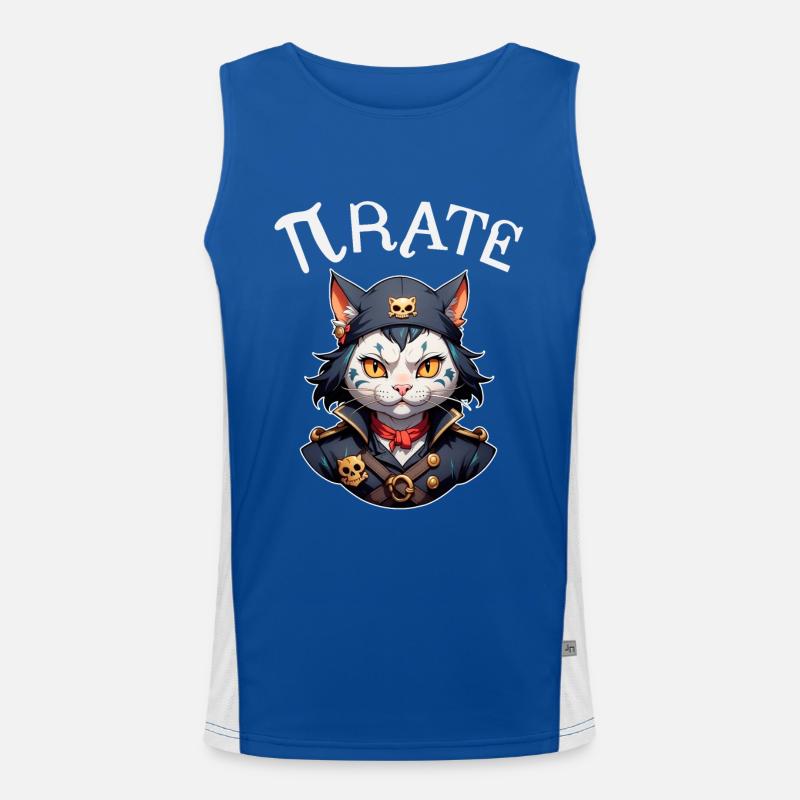Chat pirate de Pi Day Débardeur respirant contrasté Homme 