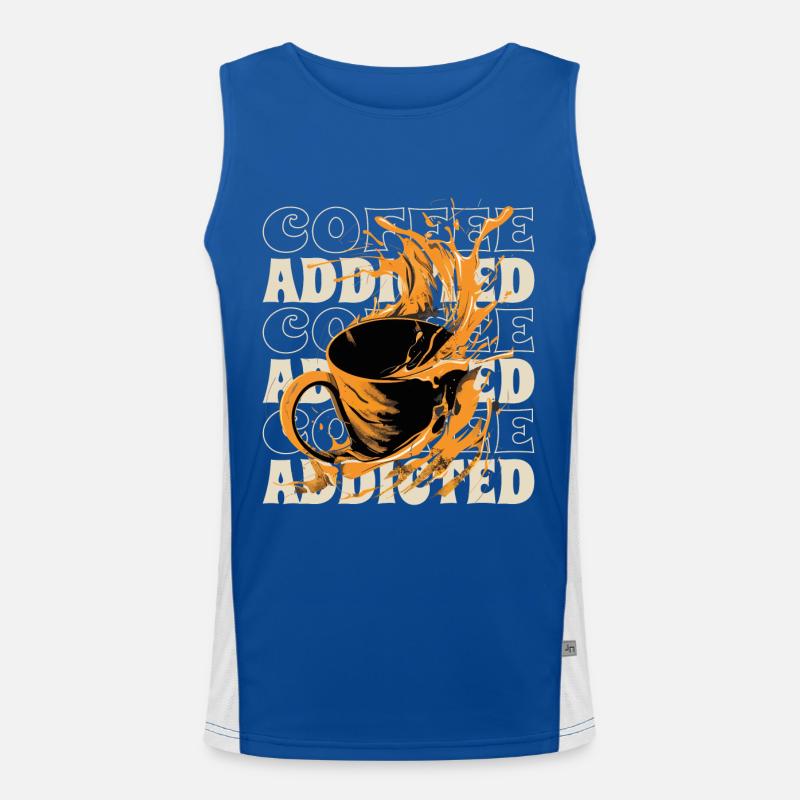 Kaffee Kaffeesüchtig Kaffeetrinker Kaffeetasse Funktionelles Kontrast-Tank Top für Männer 