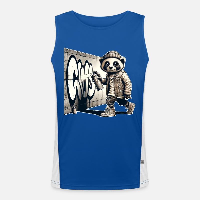 Panda Graffiti Funktionelles Kontrast-Tank Top für Männer 