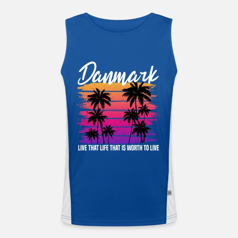 Danmark Retro Men's Functional Contrast Tank Top 
