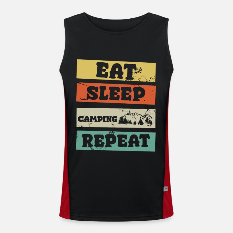 Manger Dormir Camping Répéter Débardeur respirant contrasté Homme 