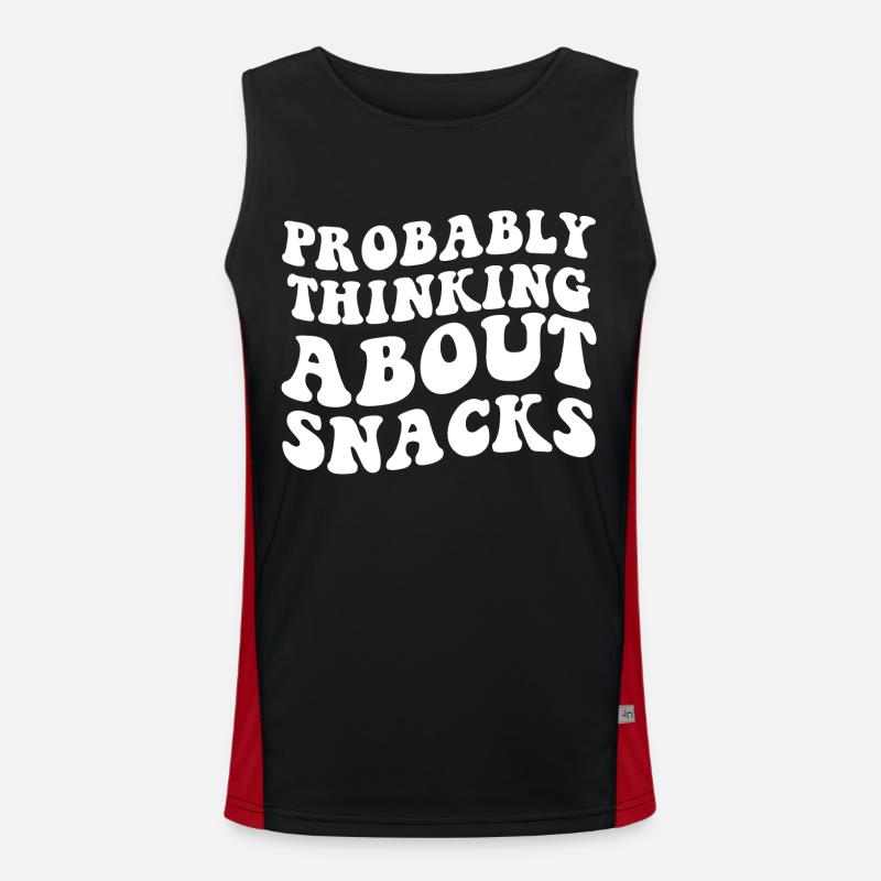 Retro Probably Thinking About Snacks funny eating Débardeur respirant contrasté Homme 