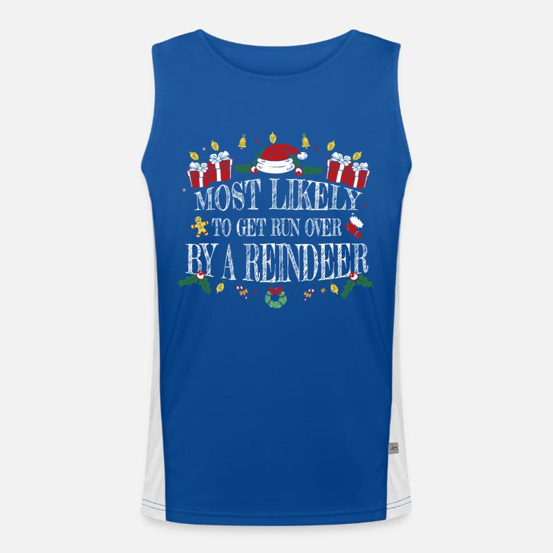 Am ehesten von einem Rentier überfahren zu werden Funktionelles Kontrast-Tank Top für Männer 
