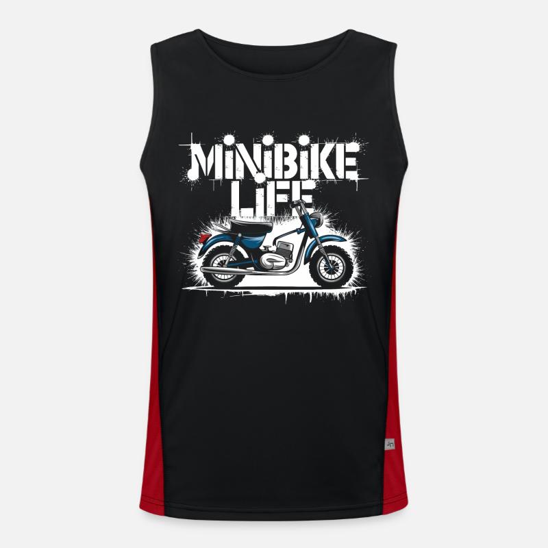 Passion for minibikes - Men's Functional Contrast Tank Top  - black/red