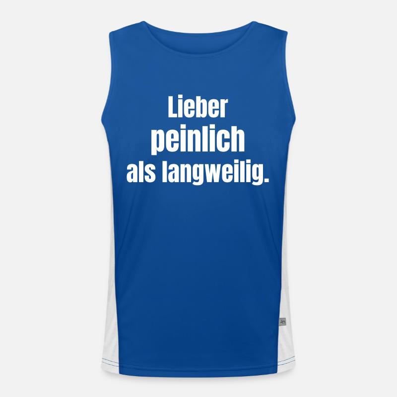 Better embarrassing than boring. Men's Functional Contrast Tank Top 