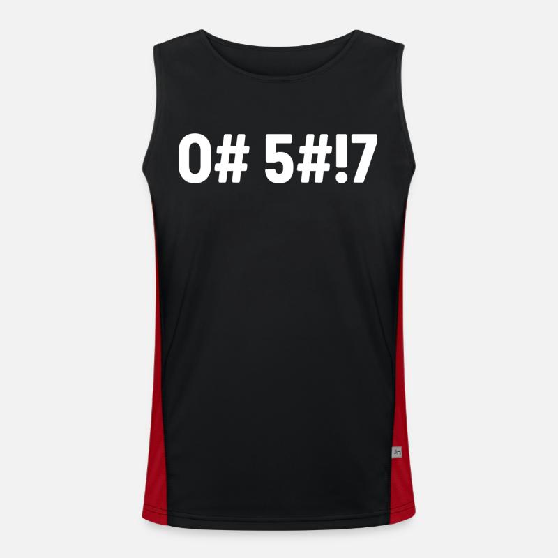 Oh Shit Coded - Men's Functional Contrast Tank Top  - black/red