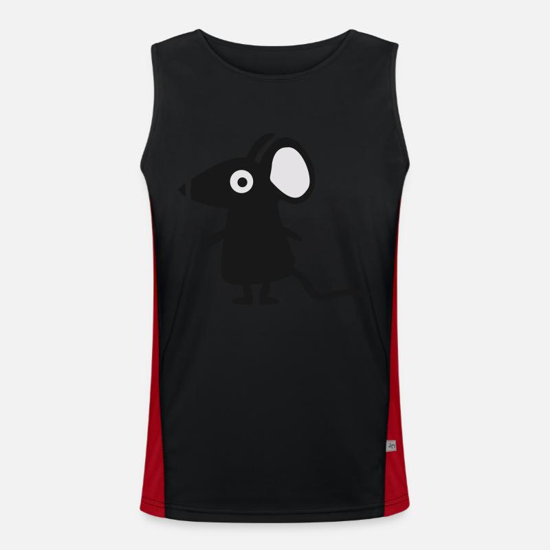 little mouse - Men's Functional Contrast Tank Top  - black/red