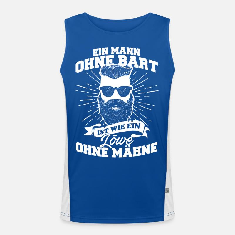 Mann Bart Löwe Vollbart Funktionelles Kontrast-Tank Top für Männer 