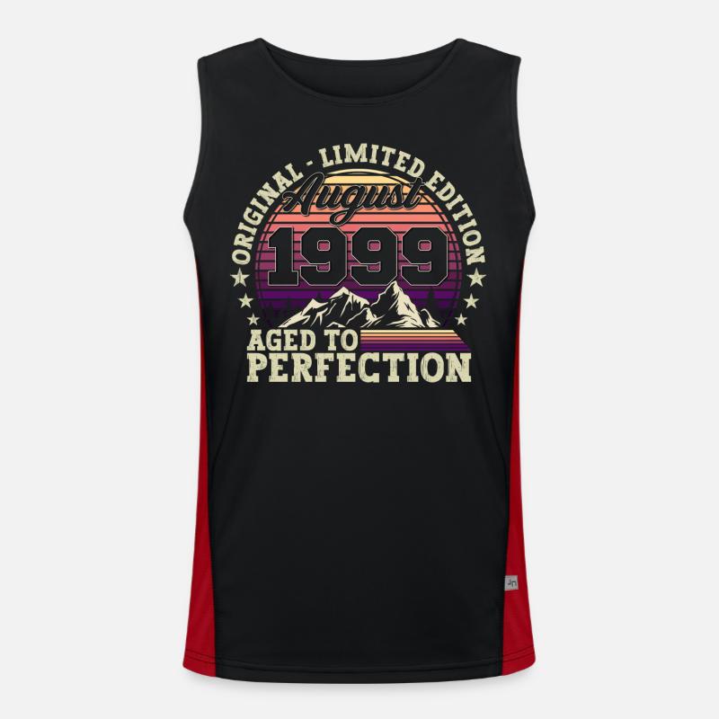Original August 1999 23. Geburtstag Fun Geschenk Funktionelles Kontrast-Tank Top für Männer 
