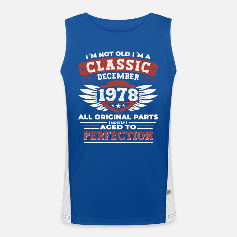 Classique Décembre 1978 - Cadeau de 44e anniversaire Débardeur respirant contrasté Homme 