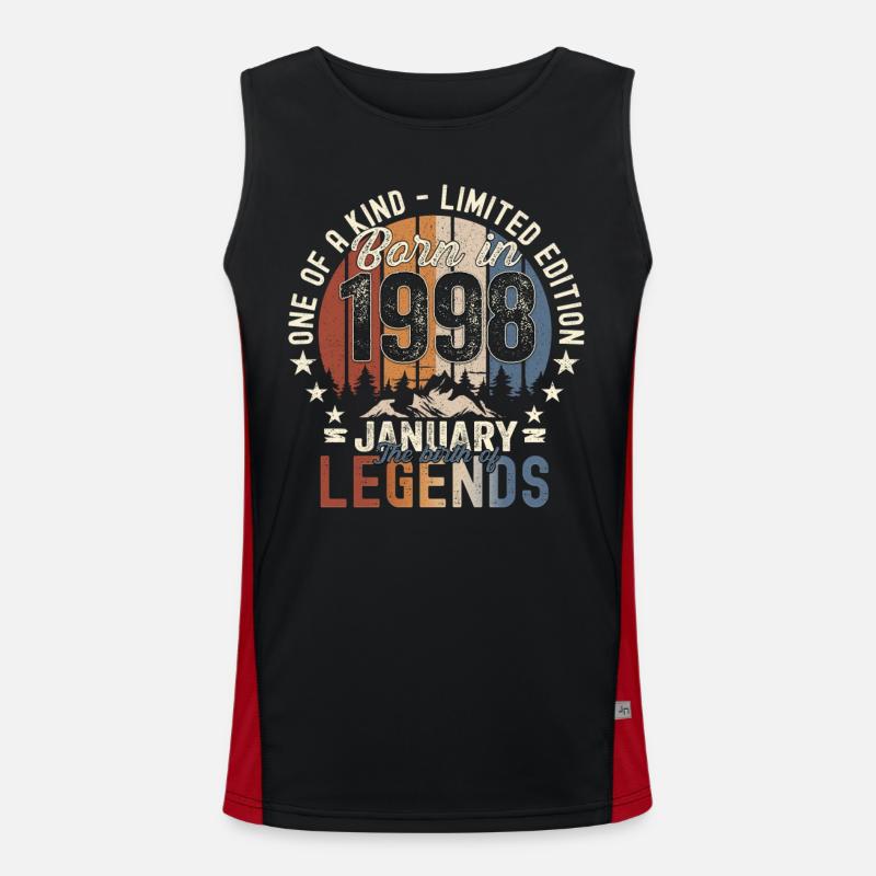 Born 1998 January 25th birthday Gift man Men's Functional Contrast Tank Top 