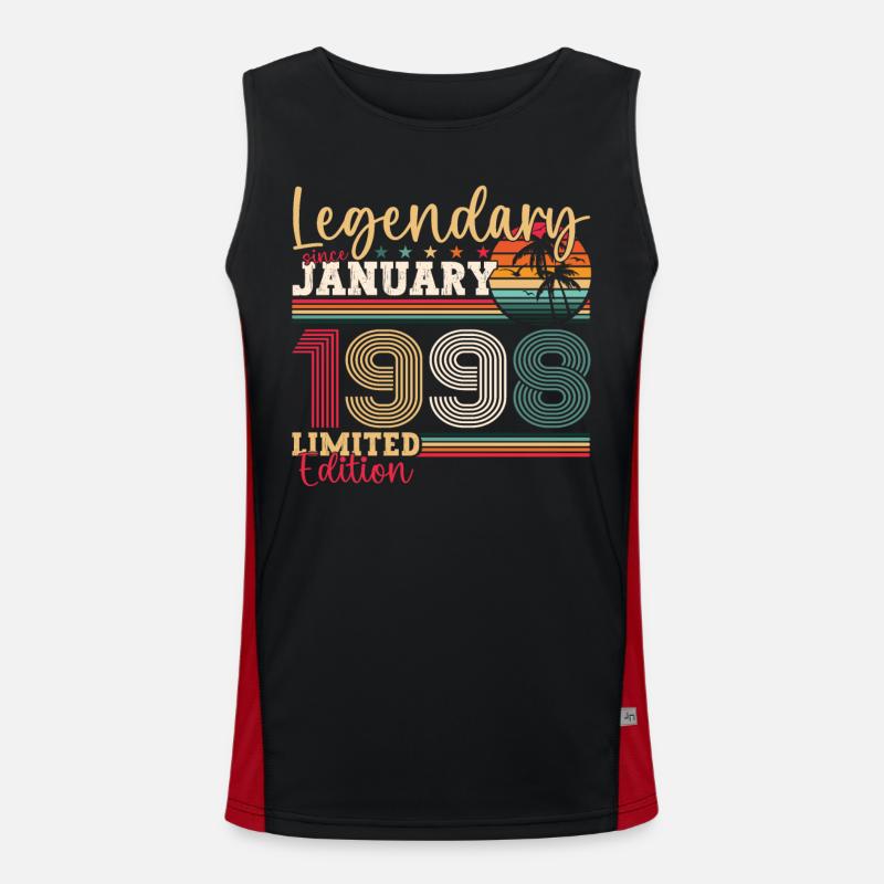 25th birthday born 1998 January gift man Men's Functional Contrast Tank Top 